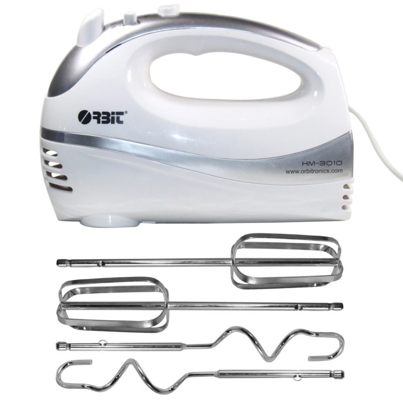 Orbit HM-3010 Hand Blender 300 Watts 2 in 1 Hand Mixer (White & Silver)